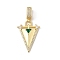 Brass Micro Pave Cubic Zirconia European Dangle Pendants, Cadmium Free & Lead Free, Triangle Charms, Green, 29x20.5x5mm, Hole: 8x5mm