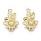 Brass Link Cabochon Settings, for Enamel, Nickel Free, Raw(Unplated), 16x9.5x2.5mm, Hole: 1.2mm