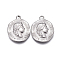 Tarnish Resistant 304 Stainless Steel Coin Charms, Confoederatio Helvetica, Stainless Steel Color, 21x17x2mm, Hole: 1.6mm