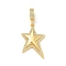 Brass Micro Pave Clear Cubic Zirconia Star European Dangle Charms, Large Hole Pendants, Cadmium Free & Nickel Free & Lead Free, Real 18K Gold Plated, 44.5mm, Hole: 7.5x4.5mm