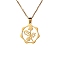 304 Stainless Steel Pendant Necklace, Golden, December Holly, 16.14~19.69 inch(41~50cm)