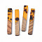 Resin & Walnut Wood Big Pendants, Rectangle, Goldenrod, 51.5x7.5x3.5mm, Hole: 1.8mm