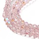 Прозрачные стеклянные бусины гальваническим пряди GLAA-F029-4mm-D26-3