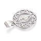 Латунные микропаве прозрачные подвески с фианитом KK-N268-53P-2