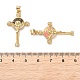 Латунные микропаве прозрачные подвески с фианитом KK-S048-01G-3