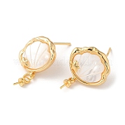 Фурнитура для сережек-пусетов из латуни KK-P239-07G-01