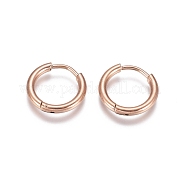 Серьги-кольца Huggie Hoop из нержавеющей стали 304 EJEW-G272-02-10mm-RG