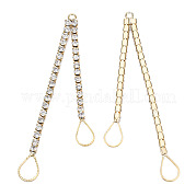 Цепочка из латуни со стразами и каплевидными подвесками KK-N216-424-03LG
