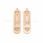 Латунные микропаве прозрачные подвески с фианитом KK-T062-194G-NF