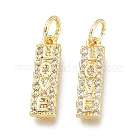 Латунные микропаве прозрачные кубические циркониевые подвески ZIRC-L076-052G-1