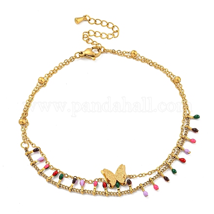 Браслеты на ногу из нержавеющей стали 304 boho с эмалью AJEW-P125-01D-G-1