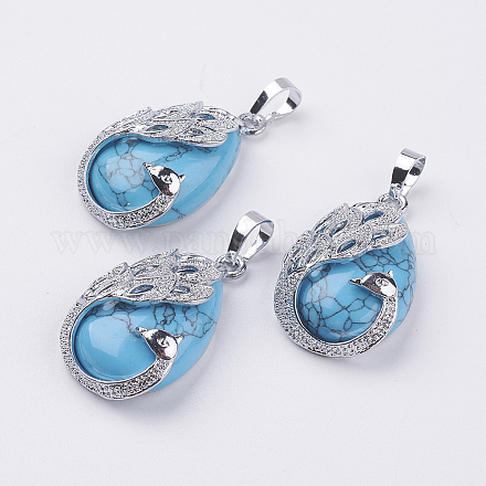 Синтетические бирюзовые подвески X-G-E442-04A-1