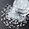 Transparent Colours Luster Glass Bugle Beads, Round Hole, Clear, 3~8x2mm, Hole: 0.7mm, about 450g/pound