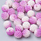Imitation Pearl Acrylic Beads, Berry Beads, Combined Beads, Rainbow Gradient Mermaid Pearl Beads, Round, Magenta, 10mm, Hole: 1mm, about 200pcs/bag