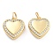 Brass Pave Clear Cubic Zirconia Pendants, Cadmium Free & Lead Free, with Jump Ring, Heart, 20x19x8mm, Hole: 7mm