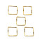 Brass Beads Frames, Cadmium Free & Lead Free, Square, Real 24K Gold Plated, 8x8x1mm