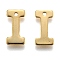 304 Stainless Steel Charms, Letter.I, Real 18K Gold Plated, 11x6x0.8mm, Hole: 1mm