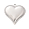 304 Stainless Steel Pendants, Heart Charm, Anti-Tarnish, Stainless Steel Color, 46x46x14mm, Hole: 4mm