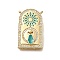 Brass Micro Pave Cubic Zirconia Pendants, Enamel Style, Arch with Hamsa Hand, Real 18K Gold Plated, 31x19x6mm, Hole: 1.5mm