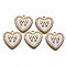 Alloy Enamel Pendants, Light Gold, with ABS Plastic Imitation Pearl, Cadmium Free & Nickel Free & Lead Free, Heart with Bowknot, White, 21.5x21.5x4.5mm, Hole: 1.8mm