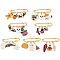 1Set Halloween Pumpkin & Haunted House & Skull & Bat Alloy Enamel Charms Safety Pin Brooch, Golden Iron Lapel Pins for Backpack Clothes, Mixed Color, 25~43mm, 1pc/style, 7 style, 7pcs
