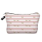 Polyester with Sponge Cosmetic Bag, Rectangle, Pink, 22x13.5cm