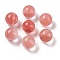 Cherry Quartz Glass No Hole Sphere Beads, Round, 10mm