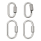NBEADS 4 Pcs 2 Sizes Screw Carabiner Lock Charms, 304 Stainless Steel Keychain Accessories Screw Lock Jewelry Necklace Copper Link Buckle for Necklace Bracelet Making Mini Dangling Pendant Keyrings