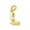 Rack Plating Brass with ABS Plastic Pearl European Dangle Charms, Large Hole Pendants, Long-Lasting Plated, Lead Free & Cadmium Free, Real 18K Gold Plated, Letter L, 23mm long, hole: 5mm, pendant: 15x10x5mm