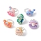 6Pcs 6 Style Sea Animal Theme Resin Adjustable Rings Set, Brass Stackable Rings, Sea Horse & Shell Shape & Crab & Dolphin, Mixed Color, Inner Diameter: 14.5mm, 1pc/style