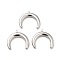 Non-Tarnish 304 Stainless Steel Pendants, Double Horn/Crescent Moon, Stainless Steel Color, 21.5x24x3.5mm, Hole: 1.5mm