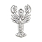 Marine Animal 304 Stainless Steel Pendants, Lobster Shape Charms, Non-Tarnish, Stainless Steel Color, 29x17x3mm, Hole: 1.5mm