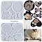 DIY Paw Print & Bone & Round & Heart Pendant Silicone Molds, Resin Casting Molds, For UV Resin, Epoxy Resin Craft Making, Pet Theme, White, 182x150x7mm