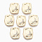 Alloy Charms, with Crystal Rhinestone, Cadmium Free & Nickel Free & Lead Free, Rounded Square, Real 18K Gold Plated, 14x11.5x2mm, Hole: 1.2mm