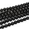 Natural Lava Rock Round Bead Strands, Black, 10mm, Hole: 1mm, about 38pcs/strand, 15.5 inch