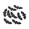 Spray Painted Alloy Pendants, Bat, Black, 9x24.5x1.5mm, Hole: 1.4mm