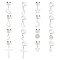 8 Pairs 8 Styles 304 Stainless Steel Charms Cuff Earrings, Moon & Heart & Star & Cross, Stainless Steel Color, 20~36mm, 1pair/style
