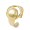 Brass Adjustable Rings, Cadmium Free & Nickel Free & Lead Free, Round, Real 18K Gold Plated, US Size 8 1/2(18.5mm)