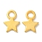 Tibetan Style Alloy Charms, Christmas Star, Cadmium Free & Nickel Free & Lead Free, Golden, 10x8x1mm, Hole: 2mm