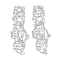 Non-Tarnish 304 Stainless Steel Big Pendants, Textured Irregular Geometry Charm, Stainless Steel Color, 59x21x2.2mm, Hole: 2.2mm