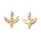 Rack Plating Brass Pendants, with Cubic Zirconia, Angel Charm, Cadmium Free & Lead Free, Long-Lasting Plated, Real 18K Gold Plated, 17x17x3mm, Hole: 5x3.5mm