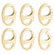 BENECREAT 6Pcs Real 18k Gold Plated Brass Spring Door Clasp Gold Metal Oval Key Ring Fastener Ring Clasp for Jewelry Making Keychain Bag Bag Purse Handbag Strap Craft Supplies