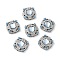 Brass Micro Pave Cubic Zirconia Multi-Strand Links, with Resin Imitation Aquamarine, Square Connector, Cadmium Free & Nickel Free & Lead Free, Real Platinum Plated, 14x14x5.5mm, Hole: 1mm