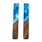 Opaque Resin & Walnut Wood Big Pendants, Rectangle Charm, Dark Turquoise, 51.5x7.5x3mm, Hole: 1.8mm