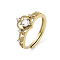 Brass Micro Pave Cubic Zirconia Adjustable Rings, Crown, Golden, Inner Diameter: 20mm
