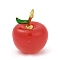 Enamel Plastic Pendants, Apple, with Brass, Cadmium Free & Lead Free, Long-Lasting Plated, Rack Plating, Real 18K Gold Plated, Red, 17.5x14x13mm, Hole: 4.5x2.5mm