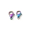 304 Stainless Steel Lobster Claw Clasps, Ion Plating(IP), Rainbow Color, 10x6.5x3.5mm, Hole: 1.4mm