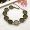 Brass Bracelet Making, Bracelet Blanks, Nickel Free, Antique Bronze, 210mm, Tray: 14mm