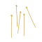 304 Stainless Steel Ball Head Pins, Real 18K Gold Plated, 29.8x0.6mm, Head: 1.9mm