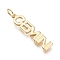 Brass Pendants, with Jump Rings, Long-Lasting Plated, Constellation/Zodiac Sign, Word, Gemini, 30x7x2mm, Hole: 4.5mm
